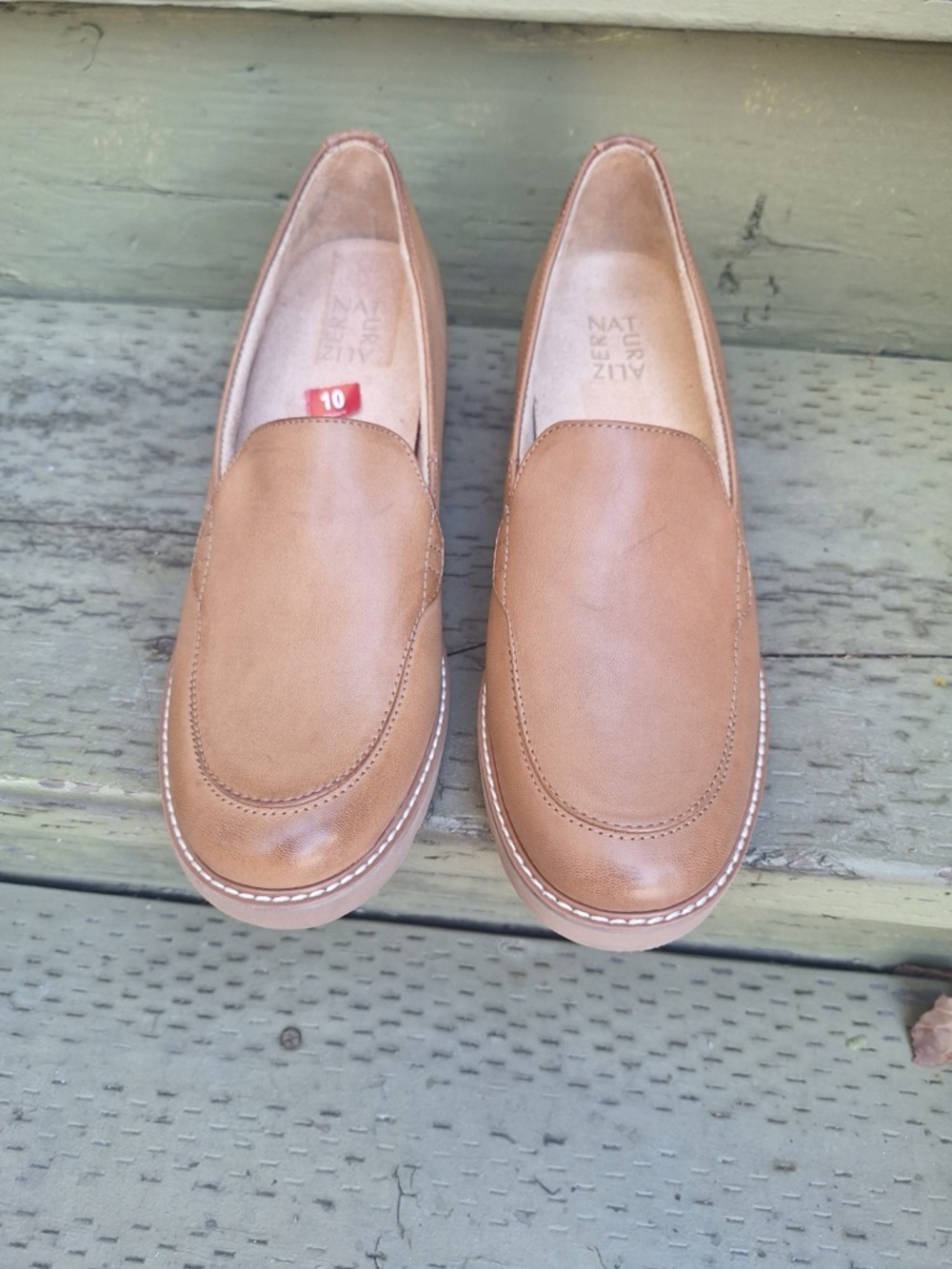 Naturalizer Tan Leather Slip-On Loafers